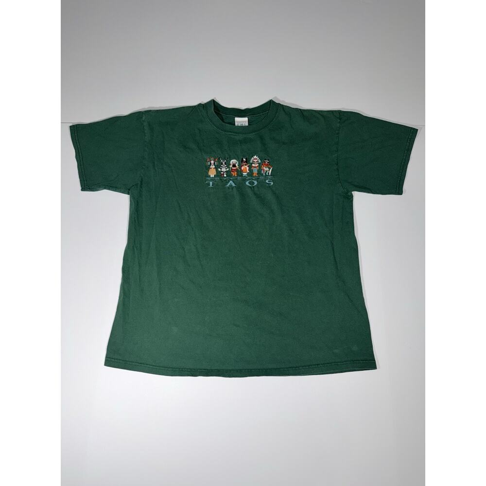 VTG Southwest Native American Indian T Shirt EMI TAOS Embroidered Kachina Doll